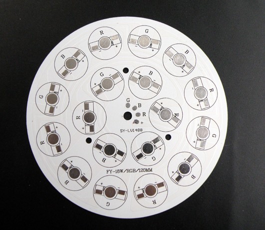 (image for) 18W RGB LED High Power Aluminum Plate Diameter 120mm 6 Series Connections Common Anode